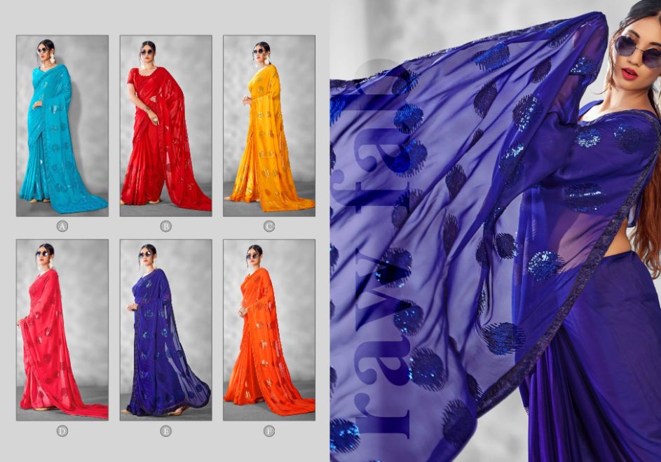 Ynf Humdumm New Latest Stylish Party Wear Sequence Saree Collection